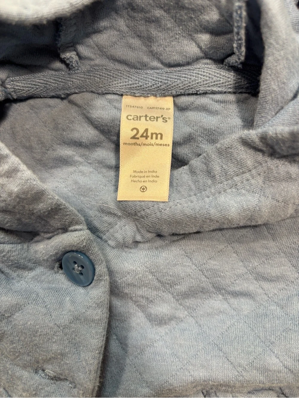 Carter's Quilted Hooded Vest in Blue